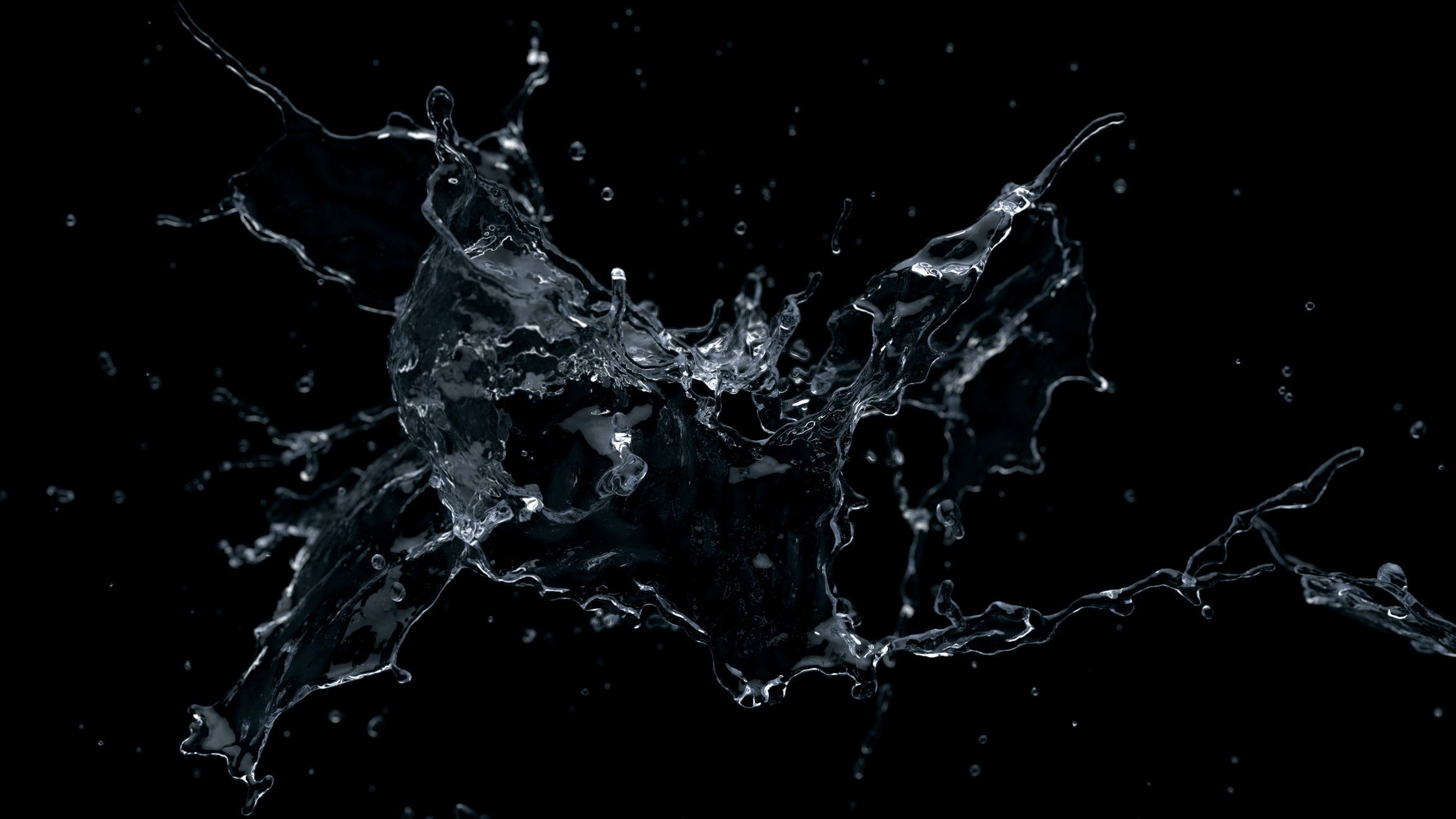 Water Splash on Black Background